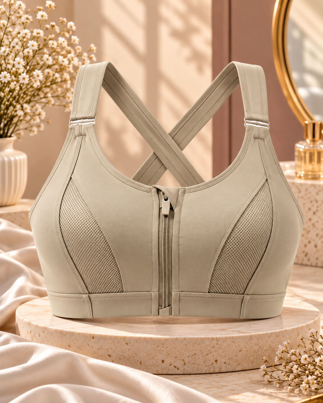 Front Zip Sports Bra