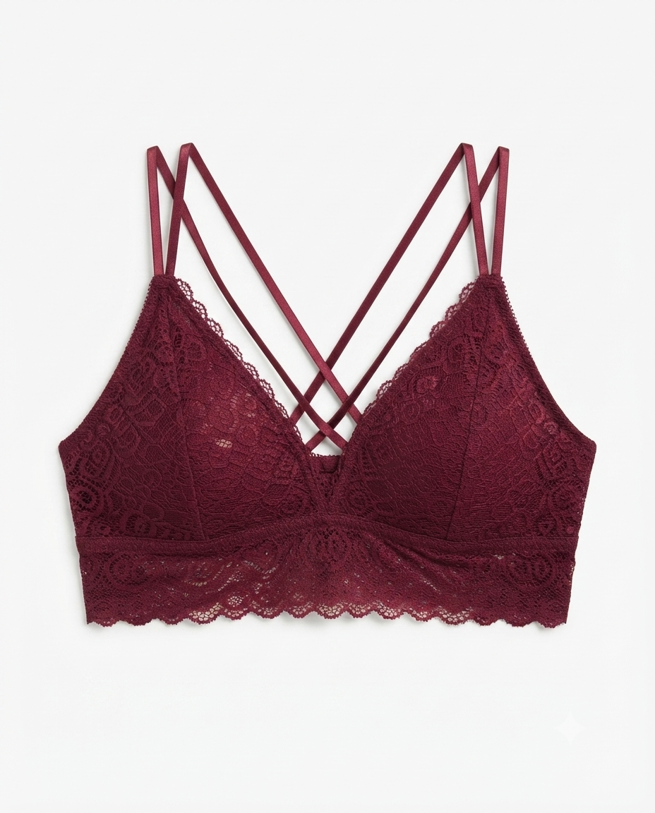 Velvi Wears Premium Lace Bralette | Soft Wireless Bra for Women