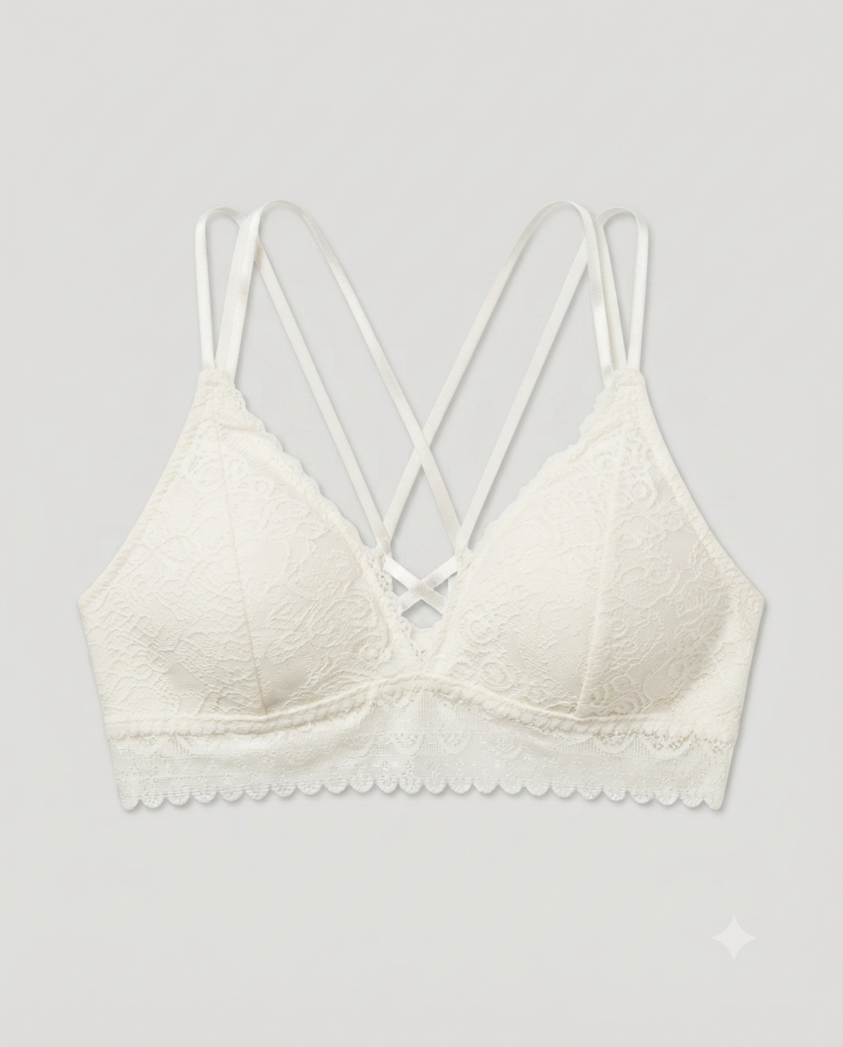 Velvi Wears Premium Lace Bralette | Soft Wireless Bra for Women