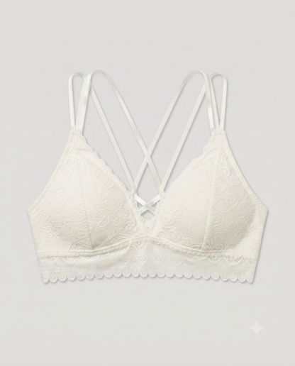 Velvi Wears Premium Lace Bralette | Soft Wireless Bra for Women