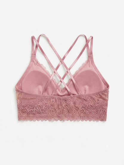 Velvi Wears Premium Lace Bralette | Soft Wireless Bra for Women