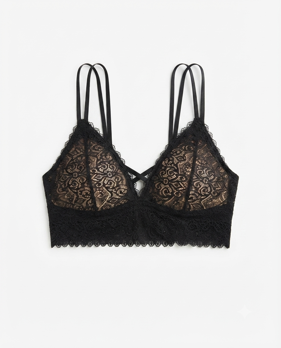Velvi Wears Premium Lace Bralette | Soft Wireless Bra for Women