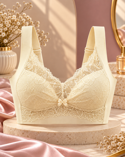 Ivory Cream Lace Longline Bra