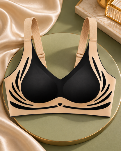Women's Seamless Padded Sports Bra with Wide Shoulder Straps