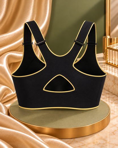 Black Longline Deep V-Neck Bra