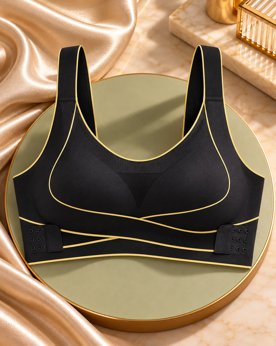 Black Longline Deep V-Neck Bra