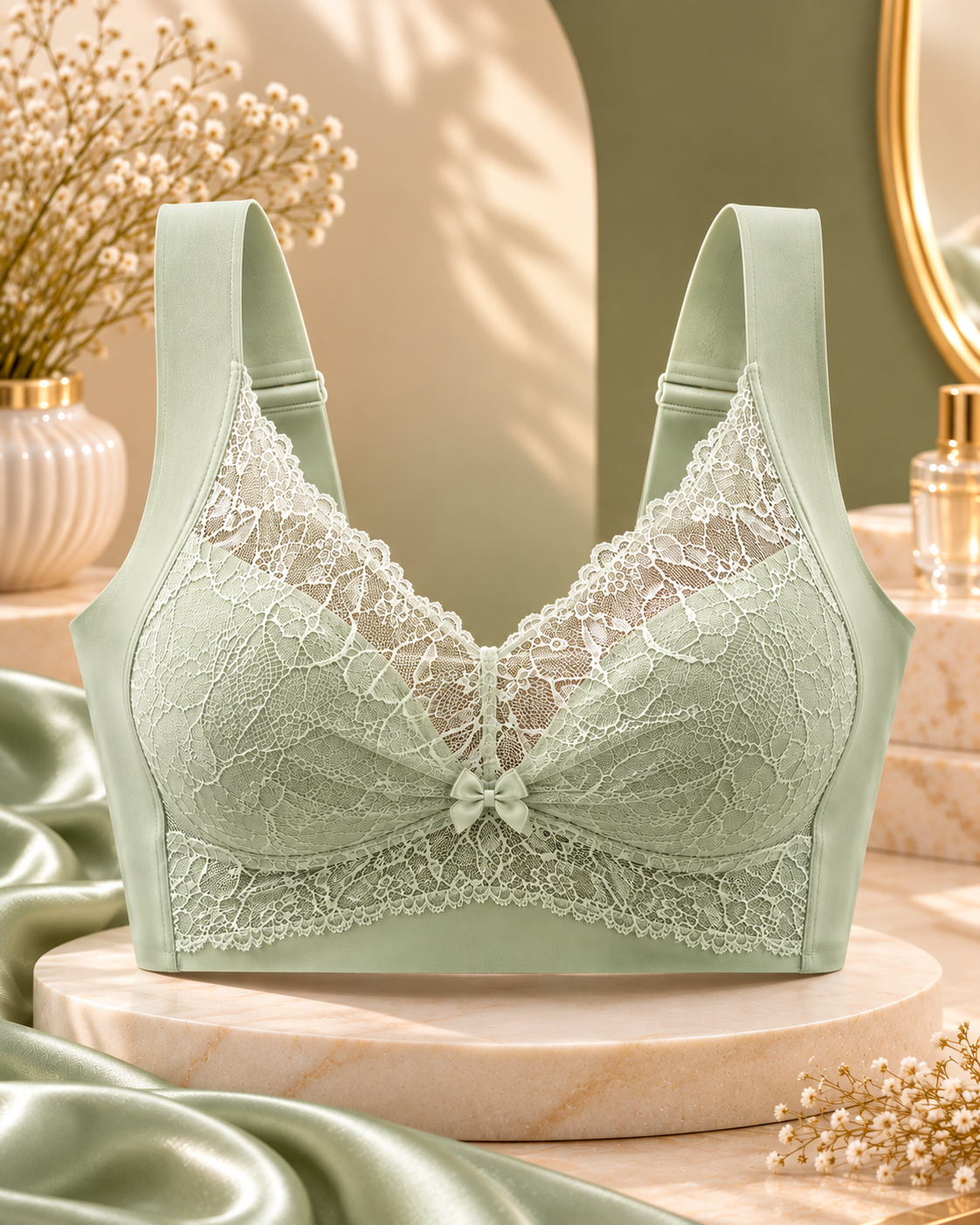 Ivory Cream Lace Longline Bra
