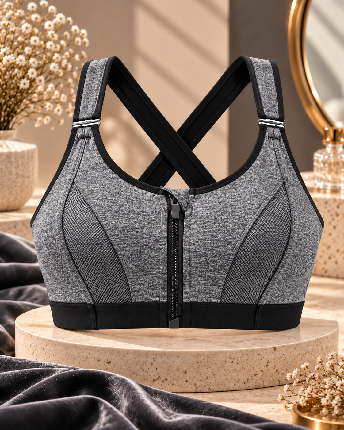 Front Zip Sports Bra