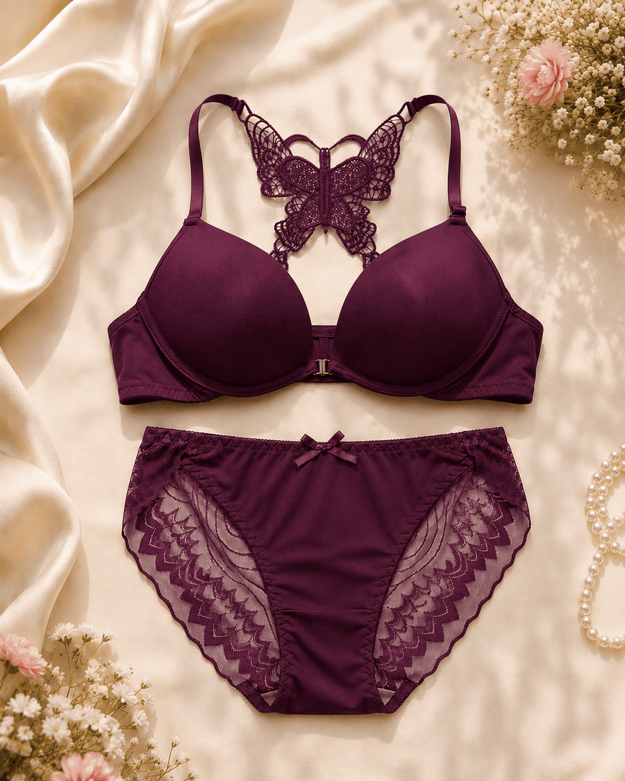 Butterfly Lace Lingerie Set | Velvi Wears