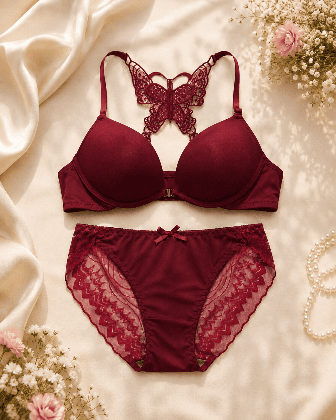 Butterfly Lace Lingerie Set | Velvi Wears