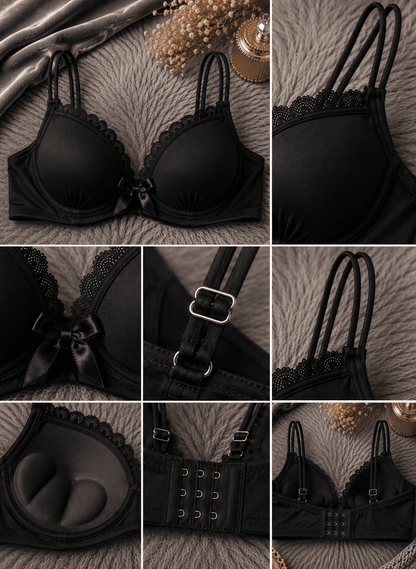 Lace Padded Bra | Double Strap & Soft Support-Velvi Wears