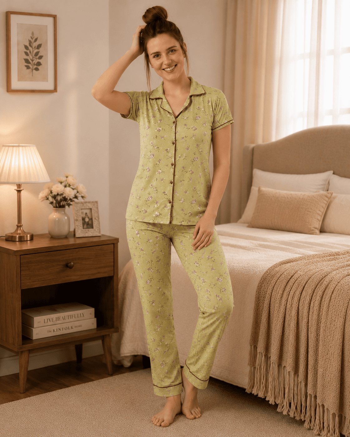 Floral 2-Piece Night Suit | Velvi Wears