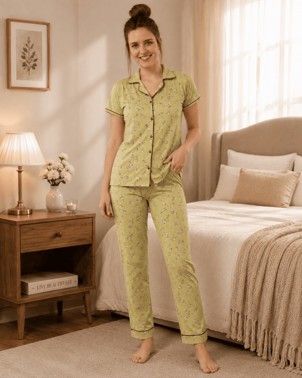 Floral 2-Piece Night Suit | Velvi Wears